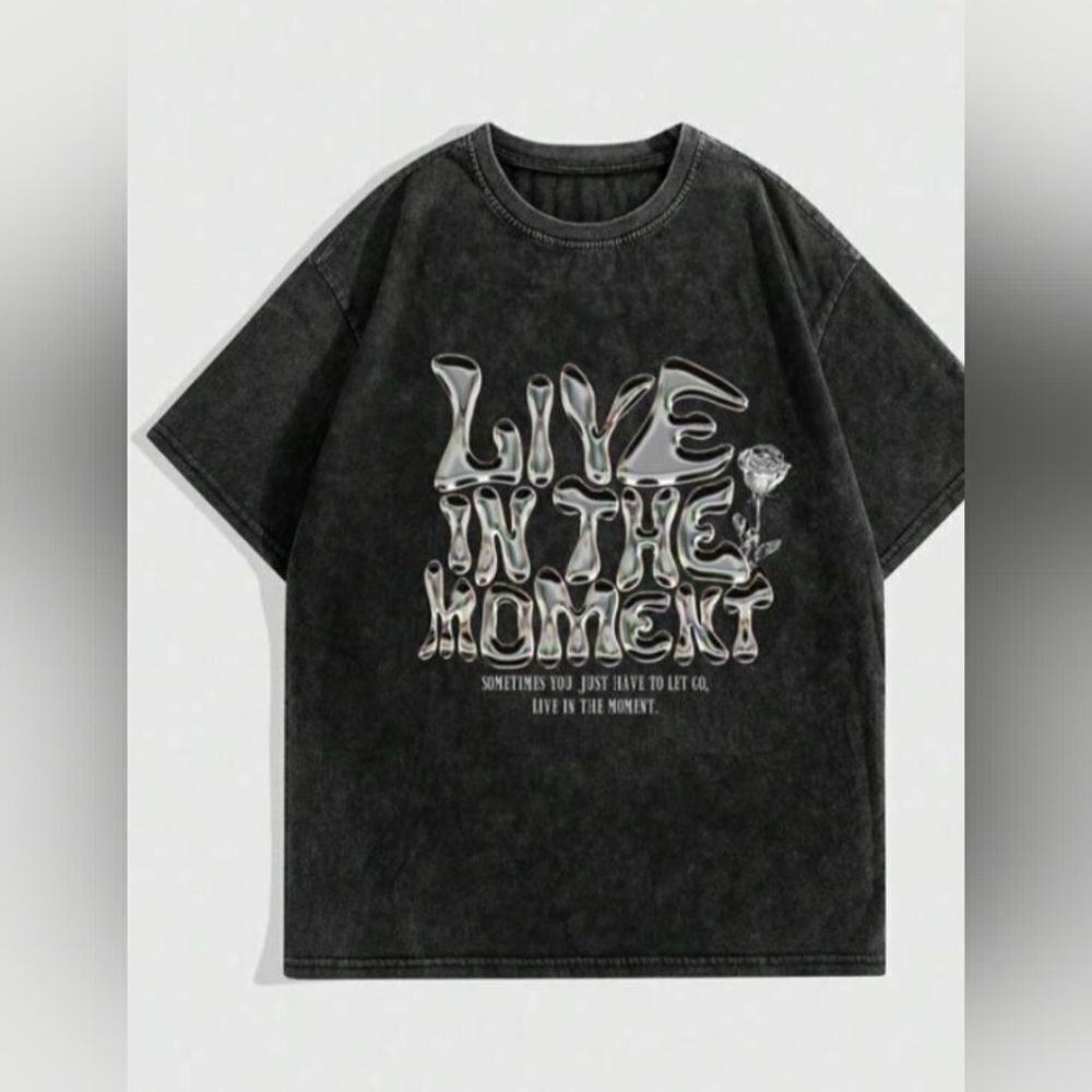 ROMWE Grunge ‘Live in the Moment’ Tie-Dye Tee S”